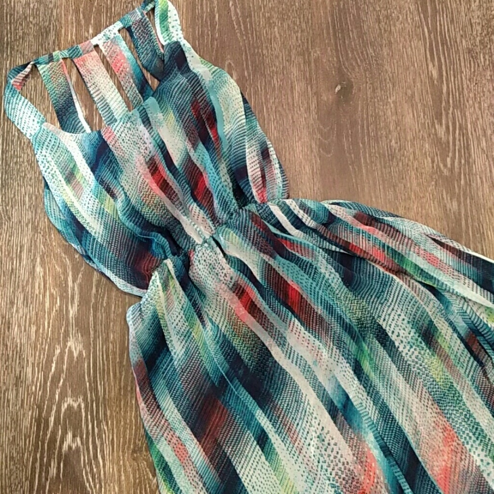 Patterned High Low Dress
